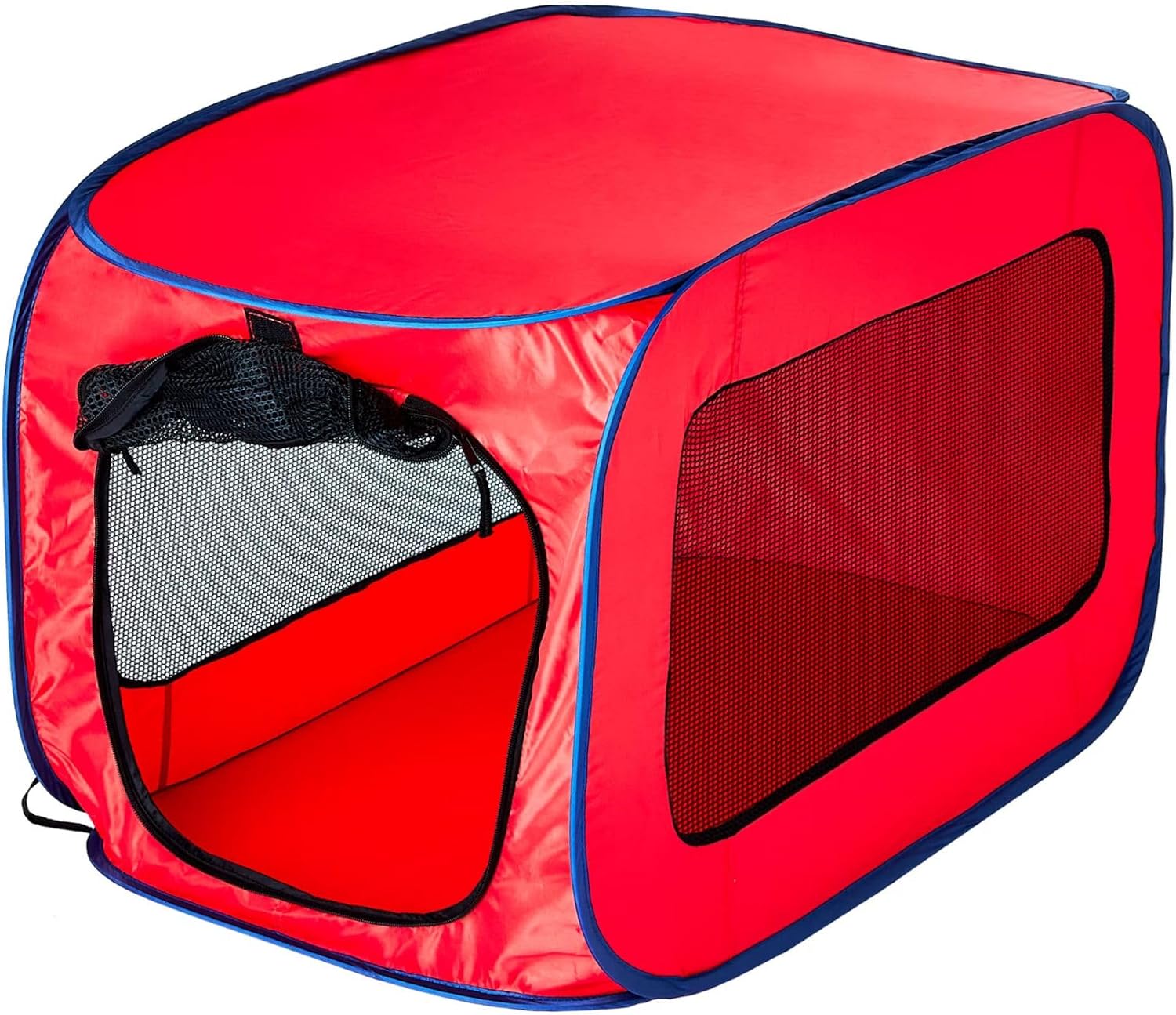 Vibrant Life Soft-Sided 32" Pop-up Mesh Dog Kennel, Red, Medium