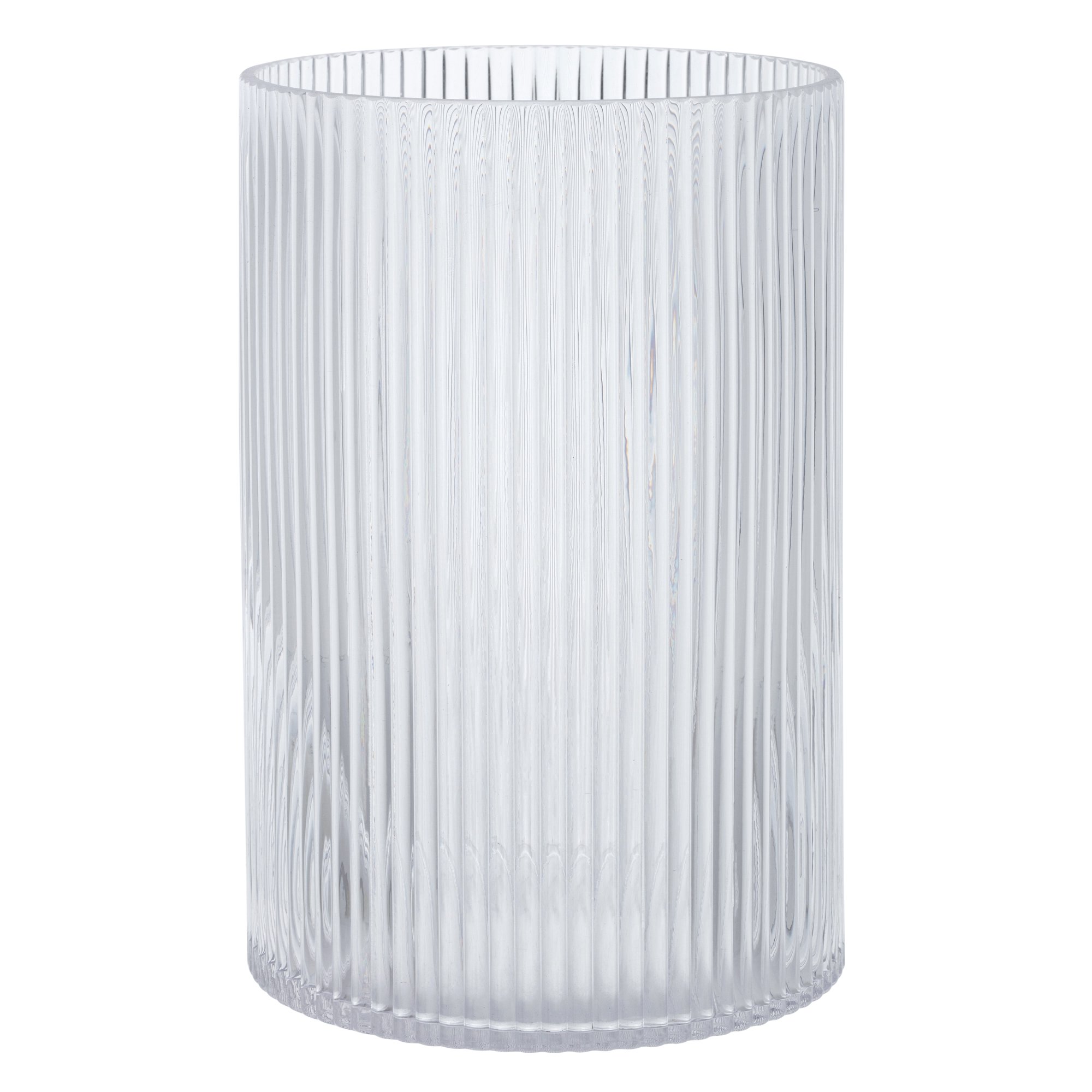 Better Homes & Gardens Clear Glass Ribbed Hurricane Candleholder, 8", Large
