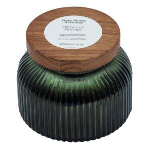 Better Homes & Gardens Fresh Cut Frasier 2-Wick Ribbed Mercury Glass Jar Candle with Wooden Lid, 18 oz