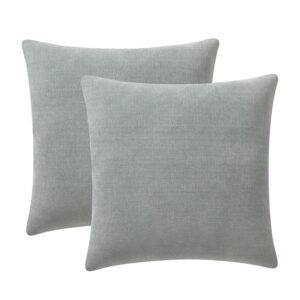 Mainstays Solid Chenille Decorative Pillow Set, Green, 18 in x 18 in, 2 Pieces